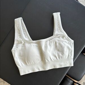 Women's white padded sports bra
